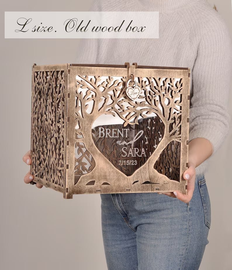 Classic wedding card box with slots and a clasp. - Canvasgiftco