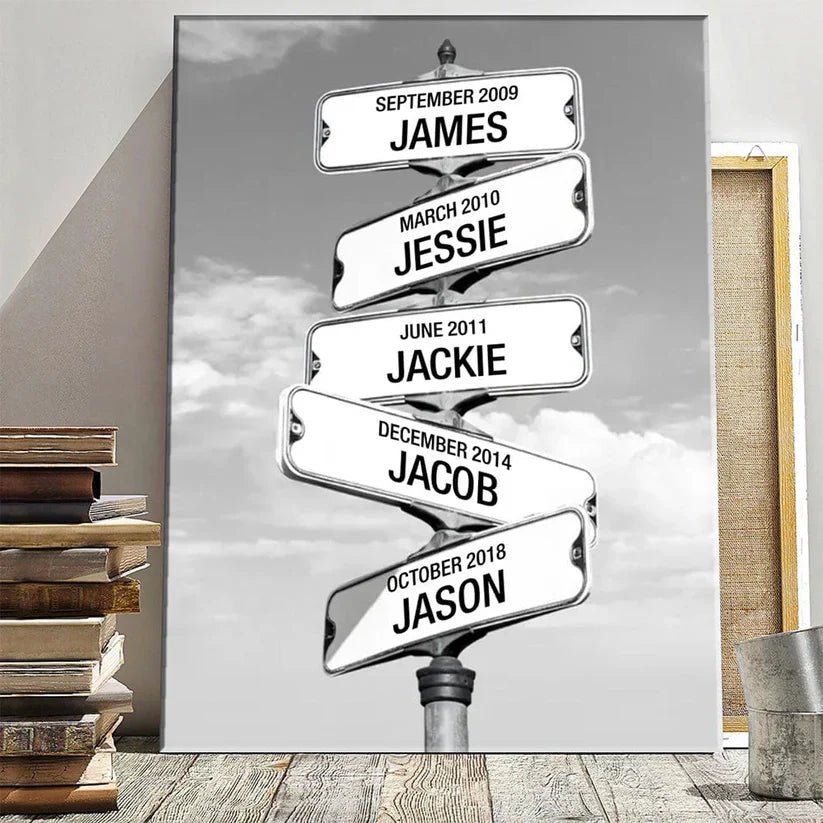 Crossroad of Love | Custom Child Names Premium Canvas - Canvasgiftco