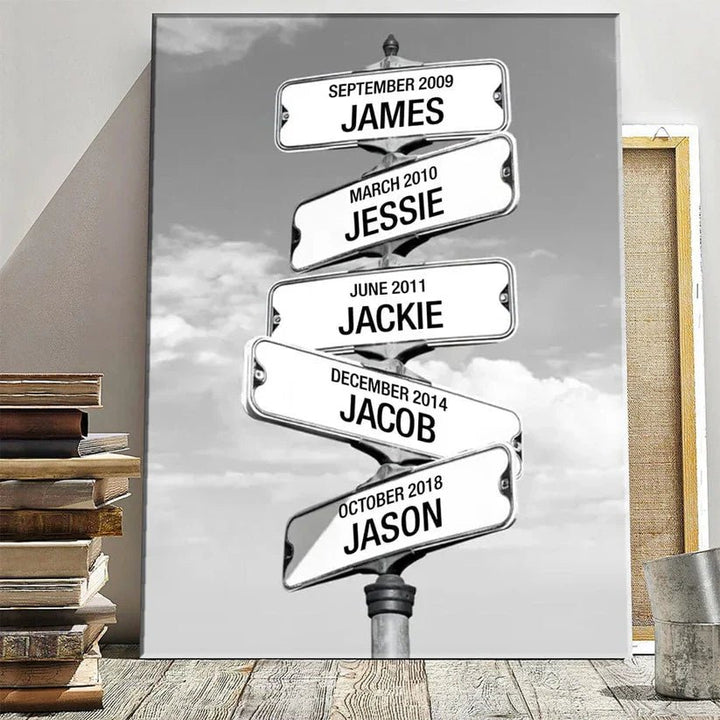 Crossroad of Love | Custom Child Names Premium Canvas - Canvasgiftco