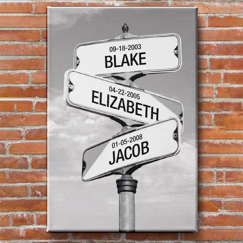 Crossroad of Love | Custom Child Names Premium Canvas - Canvasgiftco