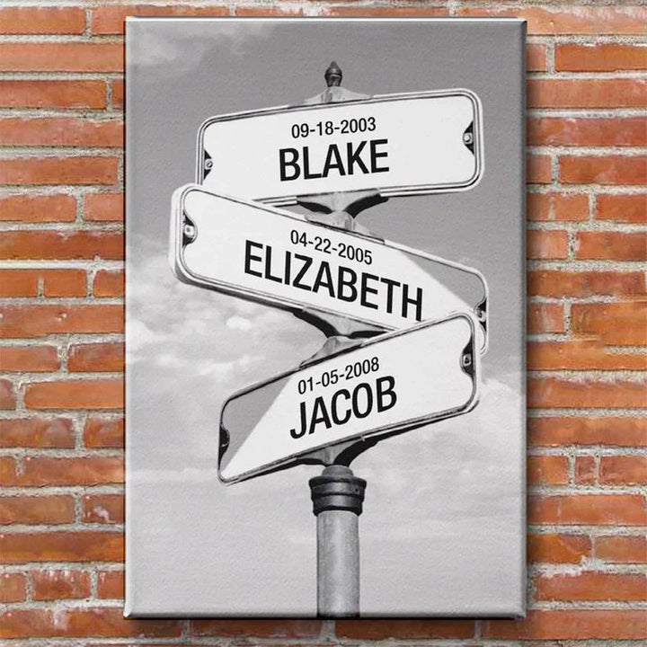 Crossroad of Love | Custom Child Names Premium Canvas - Canvasgiftco