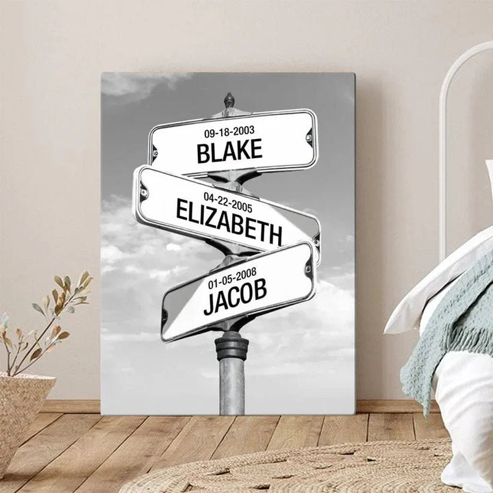 Crossroad of Love | Custom Child Names Premium Canvas - Canvasgiftco