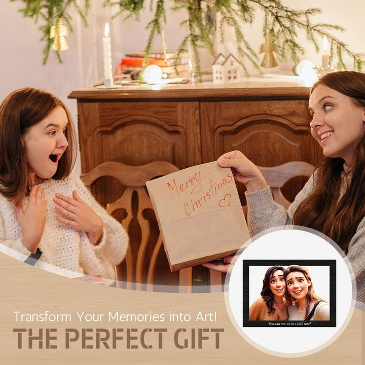 Custom 3D Cartoon Style Wooden Photo Frame – Transform Your Memories into Art! - Canvasgiftco