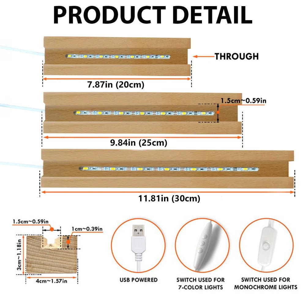 Custom Birth Flower 3D Crystal Acrylic LED Light With Children's Names - Canvasgiftco