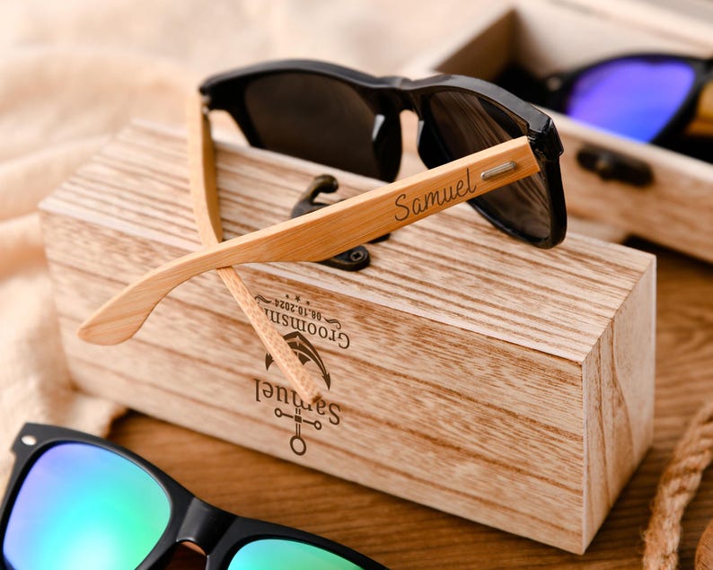 Custom Engraved Wooden Sunglasses - Canvasgiftco