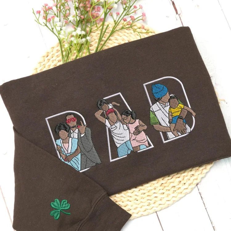 Custom Family Embroidered Sweatshirt – A Unique And Heartwarming Gift For Dad - Canvasgiftco