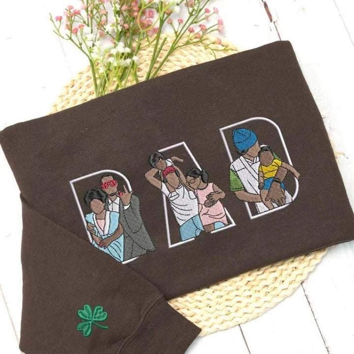 Custom Family Embroidered Sweatshirt – A Unique And Heartwarming Gift For Dad - Canvasgiftco