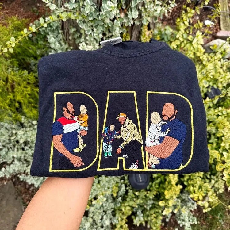 Custom Family Embroidered Sweatshirt – A Unique And Heartwarming Gift For Dad - Canvasgiftco
