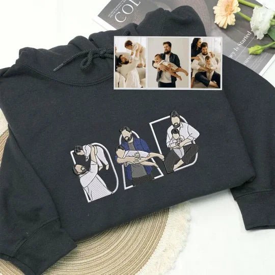 Custom Family Embroidered Sweatshirt – A Unique And Heartwarming Gift For Dad - Canvasgiftco