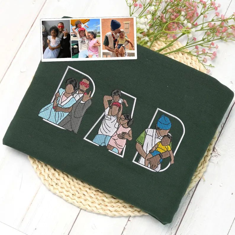 Custom Family Embroidered Sweatshirt – A Unique And Heartwarming Gift For Dad - Canvasgiftco