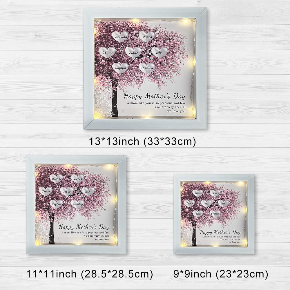 Custom Family/Mom/Grandma Tree Heart Frame For Mother's Day - Canvasgiftco