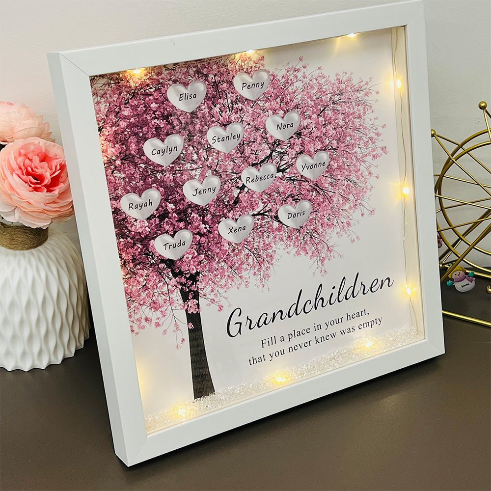 Custom Family/Mom/Grandma Tree Heart Frame For Mother's Day - Canvasgiftco