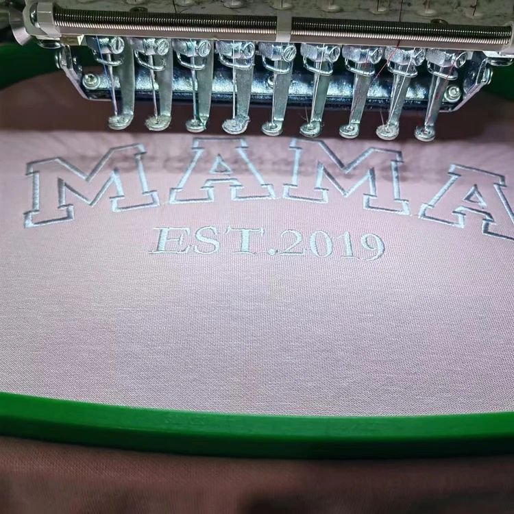 Custom Mama Embroidered Sweatshirt With Kids Names Sleeve - Canvasgiftco