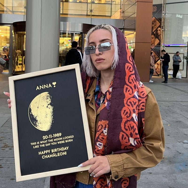 Custom Moon Phase and Names Wooden Frame - Canvasgiftco