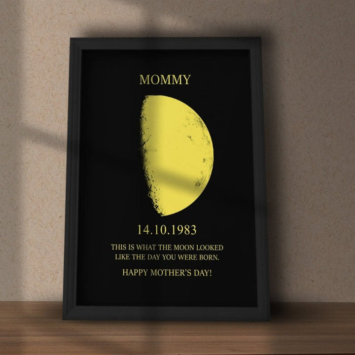 Custom Moon Phase and Names Wooden Frame - Canvasgiftco