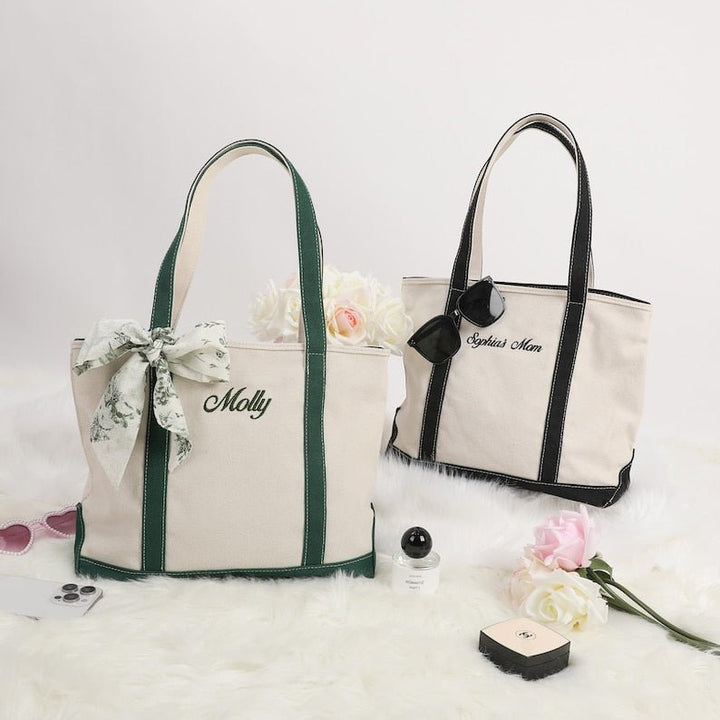Custom Name Canvas Tote Bag - Canvasgiftco