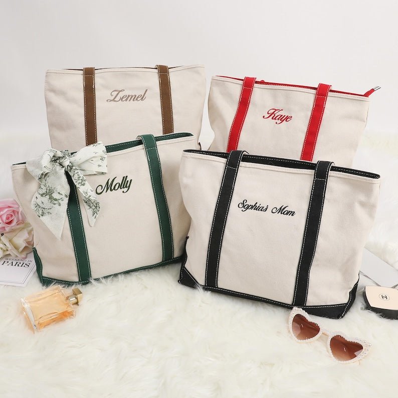 Custom Name Canvas Tote Bag - Canvasgiftco