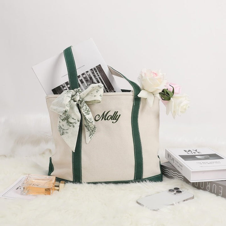 Custom Name Canvas Tote Bag - Canvasgiftco
