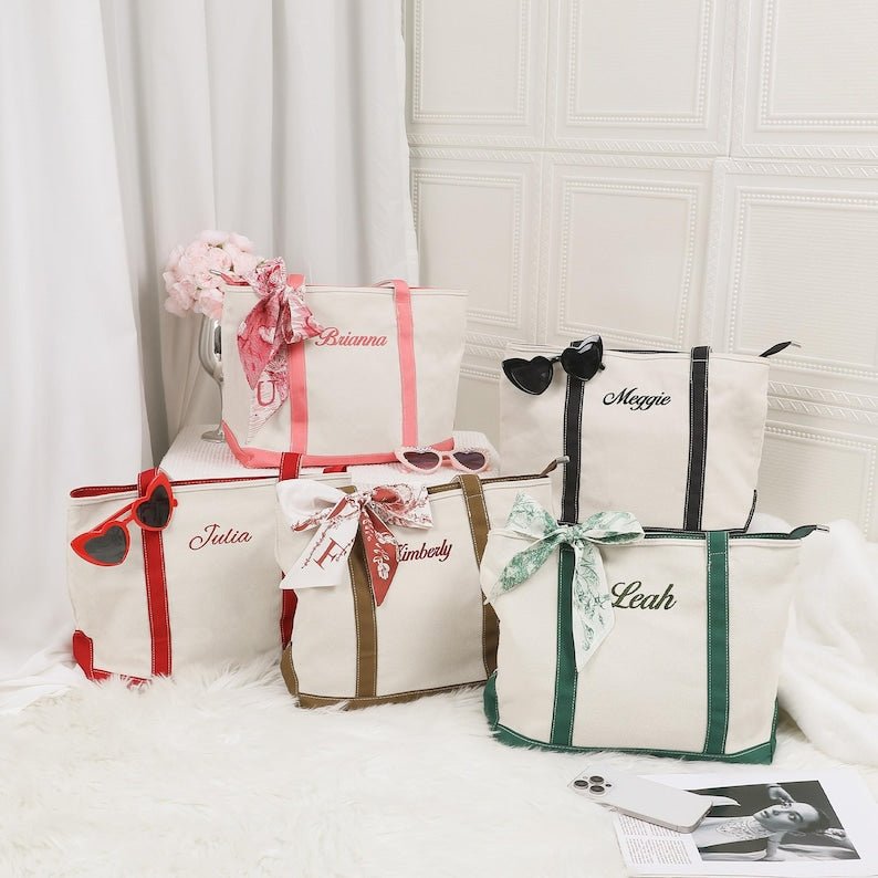 Custom Name Canvas Tote Bag - Canvasgiftco