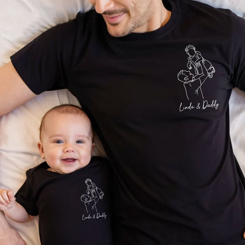 Custom Personalized Dad Shirt Portrait Based on Photo - Canvasgiftco