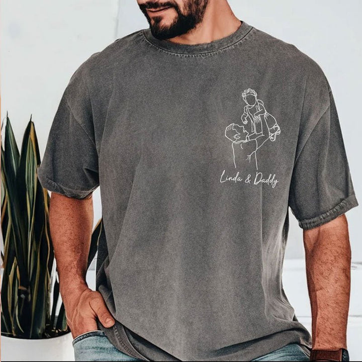 Custom Personalized Dad Shirt Portrait Based on Photo - Canvasgiftco