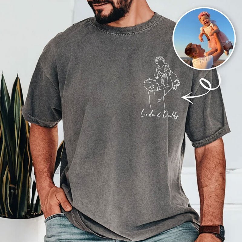 Custom Personalized Dad Shirt Portrait Based on Photo - Canvasgiftco