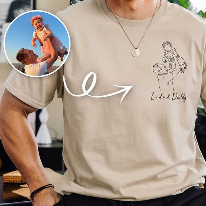Custom Personalized Dad Shirt Portrait Based on Photo - Canvasgiftco