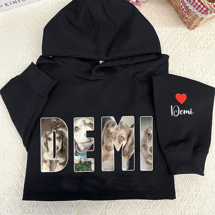 Custom Pet Photo and Name Sweatshirt Hoodie T-shirt - Canvasgiftco