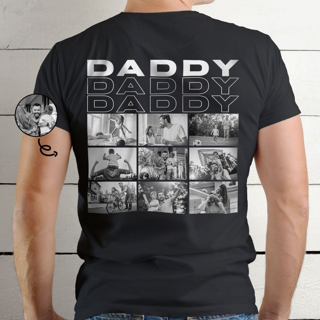 Custom Photo B&W - Gift For Father - Personalized T Shirt - Canvasgiftco
