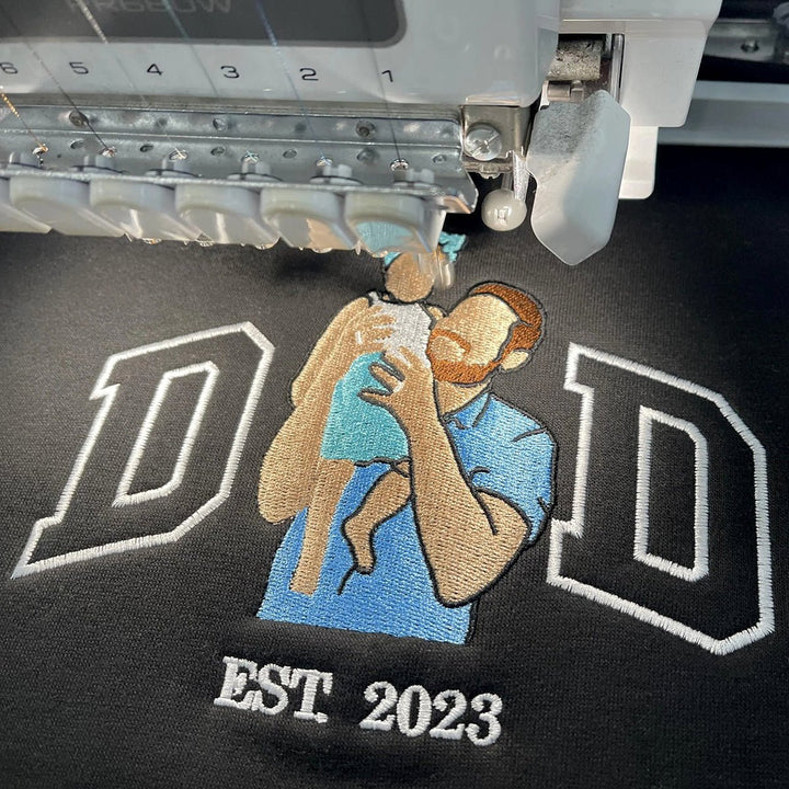 Custom Photo Embroidered Sweatshirt for DAD - Canvasgiftco