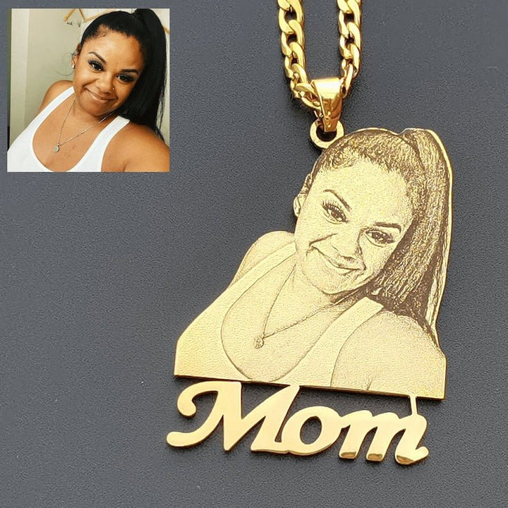 Custom Photo Engraved Pendant Necklace - Canvasgiftco
