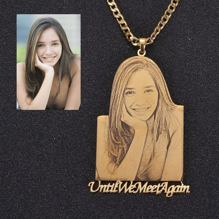 Custom Photo Engraved Pendant Necklace - Canvasgiftco