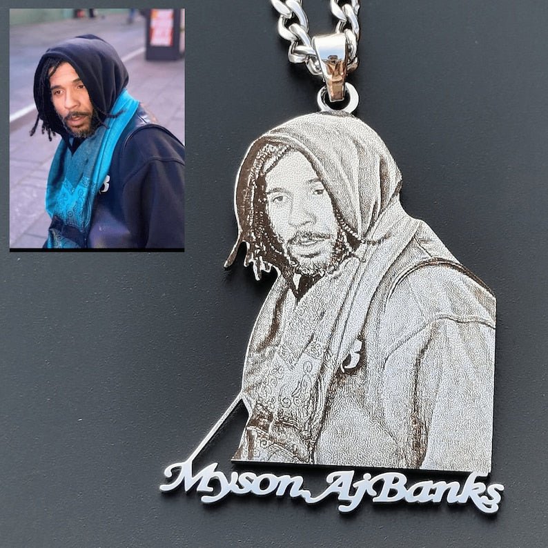 Custom Photo Engraved Pendant Necklace - Canvasgiftco