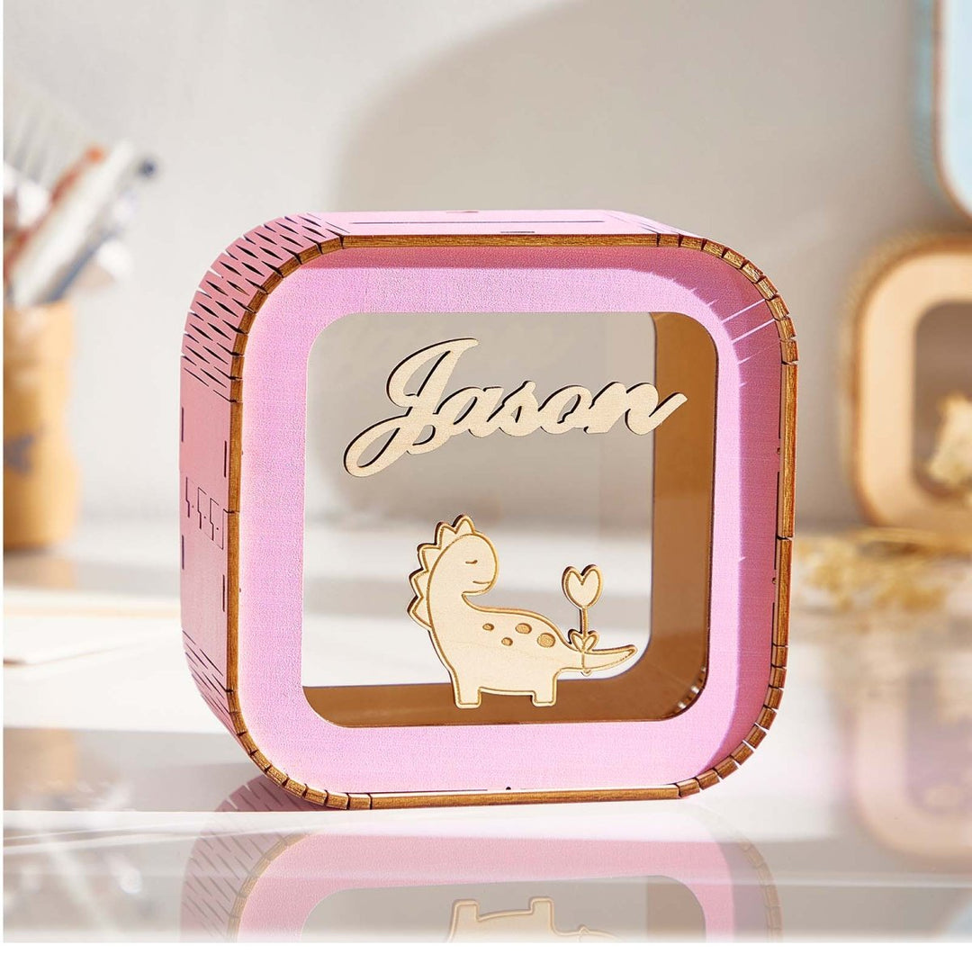 Custom Wooden Piggy Bank with Name - Canvasgiftco