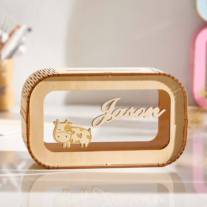Custom Wooden Piggy Bank with Name - Canvasgiftco