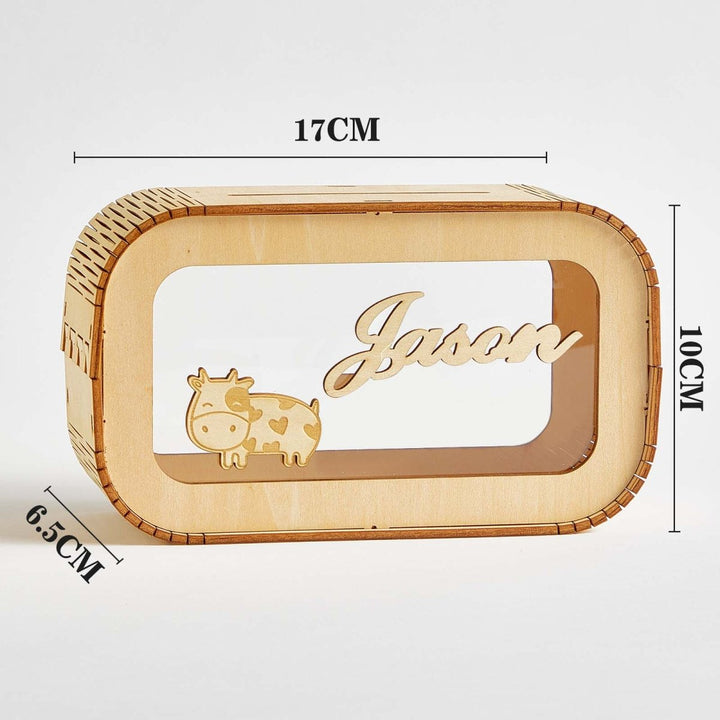 Custom Wooden Piggy Bank with Name - Canvasgiftco