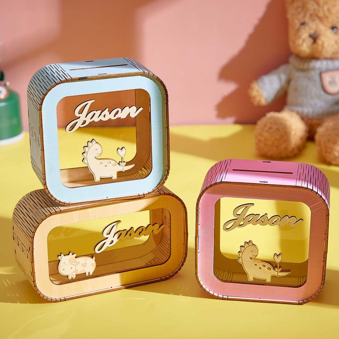 Custom Wooden Piggy Bank with Name - Canvasgiftco