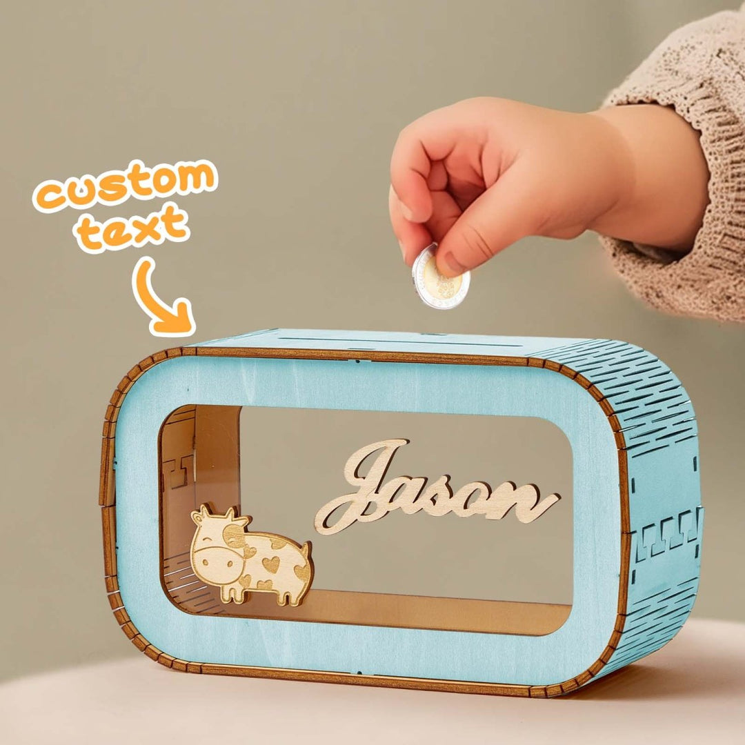 Custom Wooden Piggy Bank with Name - Canvasgiftco