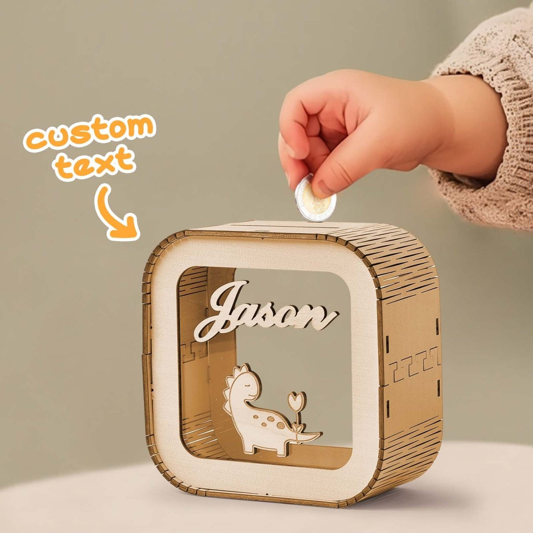 Custom Wooden Piggy Bank with Name - Canvasgiftco