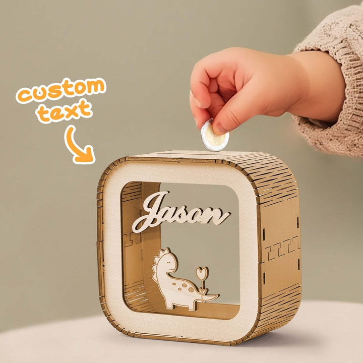 Custom Wooden Piggy Bank with Name - Canvasgiftco
