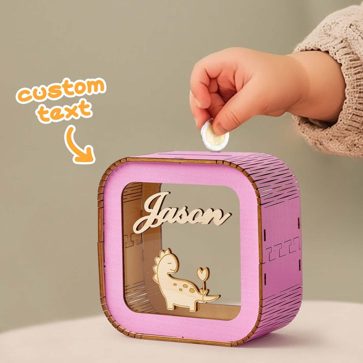 Custom Wooden Piggy Bank with Name - Canvasgiftco