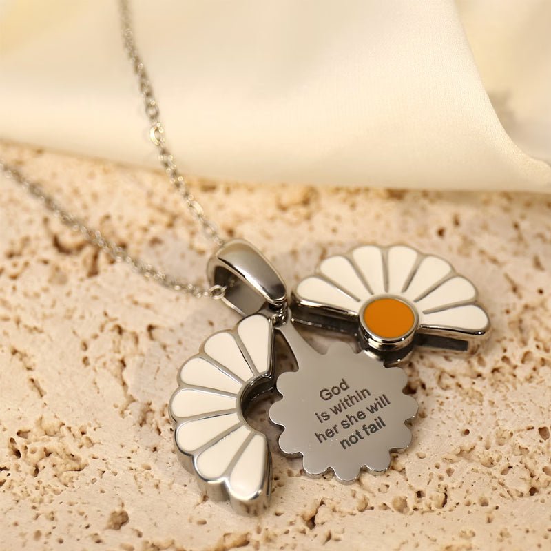 Customizable Daisy Locket Necklace - Canvasgiftco