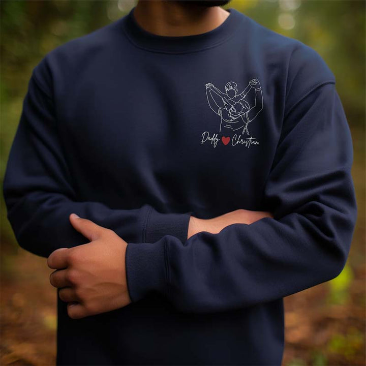 Customize Dad sweatshirt portrait with photo - Canvasgiftco