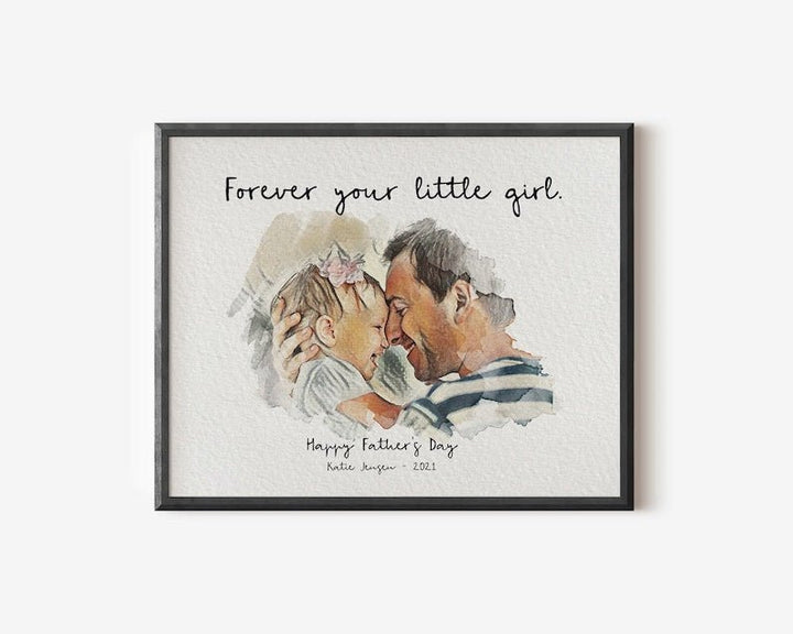Customized Father's Day Photo Frame Gift from Wife And Daughter - Canvasgiftco