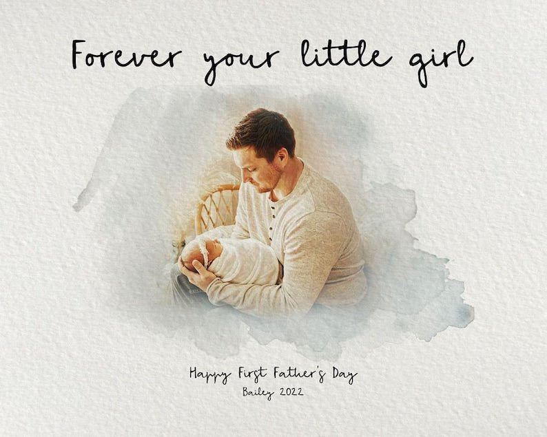 Customized Father's Day Photo Frame Gift from Wife And Daughter - Canvasgiftco