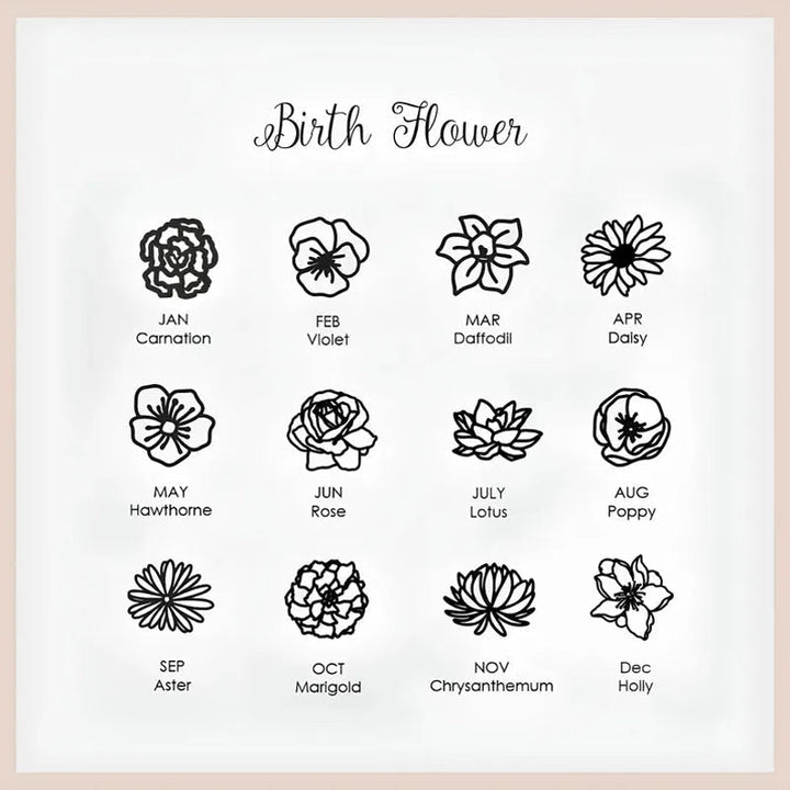 Dainty Birth Flower Necklace - Canvasgiftco