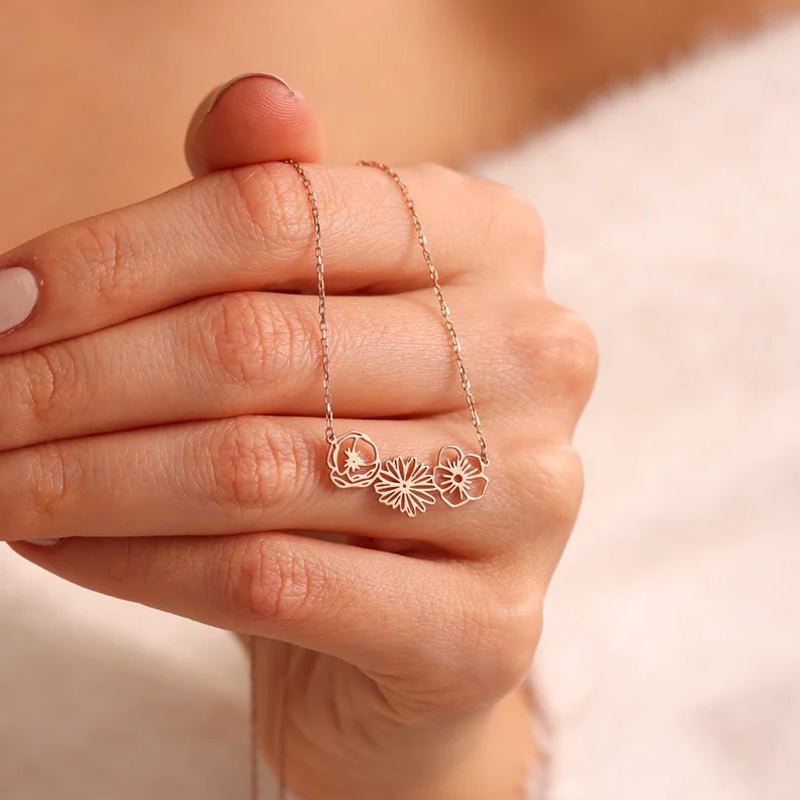 Dainty Birth Flower Necklace - Canvasgiftco