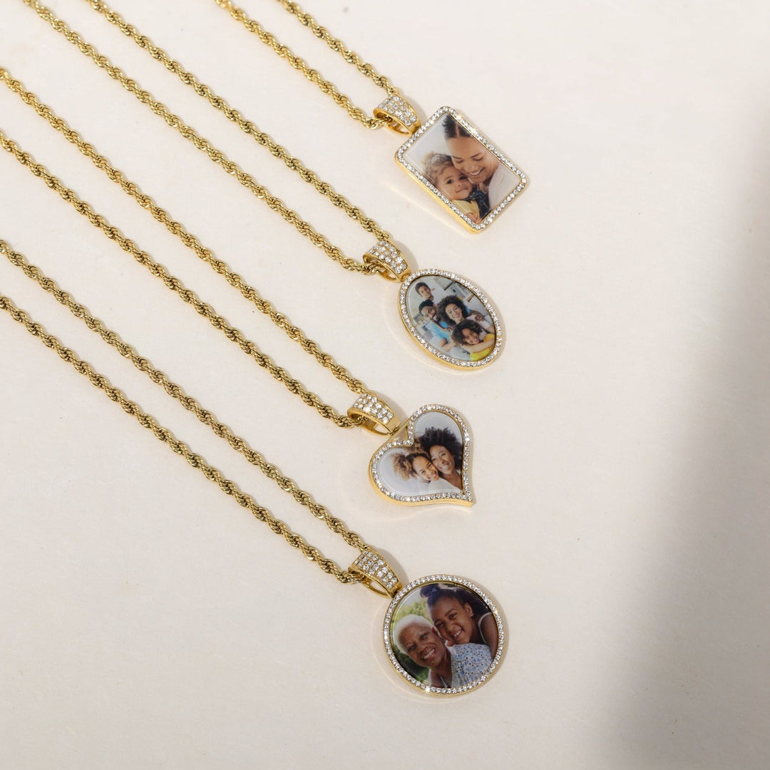 Personalized Photo Pendant With Micro-Set Zirconia