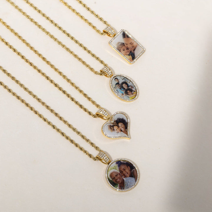 Personalized Photo Pendant With Micro-Set Zirconia