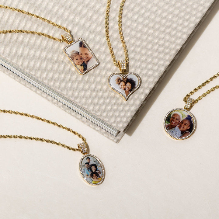 Personalized Photo Pendant With Micro-Set Zirconia